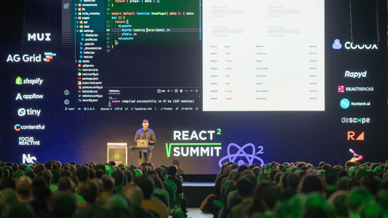 Me speaking at React Summit in Amsterdam